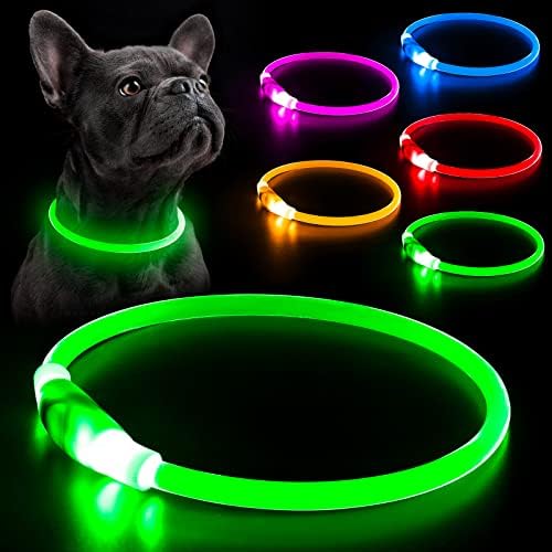 Kpuplol LED köpek tasması Light Up köpek tasmaları USB Şarj Edilebilir Moda TPU Glow Güvenlik köpek tasması ışıkları