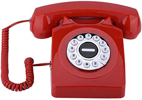 MYYINGBIN Kırmızı Retro Kablolu Sabit Telefon Klasik Düğmeler Arama Telefon Numaraları ile Depolama Net Ses Ev Ofis