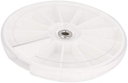 X-DREE Beyaz Şeffaf Plastik Yuvarlak Dönebilen 12 Bileşen saklama Kutusu Tutucu (Soporte de caja de almacenamiento