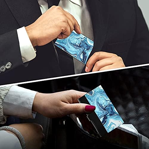 Mermer Mavi İş kart tutucu Kadın Erkek İş kart tutucu Kılıf ile Deri Adı Kredi Kartı KİMLİK Kartı Hediye kart düzenleyici