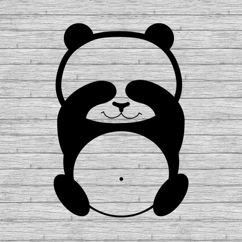 Panda Duvar Çıkartmaları Vinil Kabuğu ve Sopa Çıkartmalar, Sevimli Bebek Karikatür Bambu Komik Üzgün Mutlu Dans Siluet
