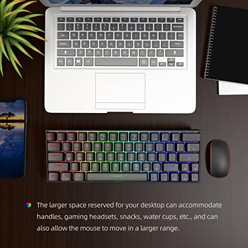Ractous RTK63P 60 % Mekanik Oyun klavyesi RGB Arkadan Aydınlatmalı PBT keycaps 63key Ultra Kompakt Kablolu Klavye