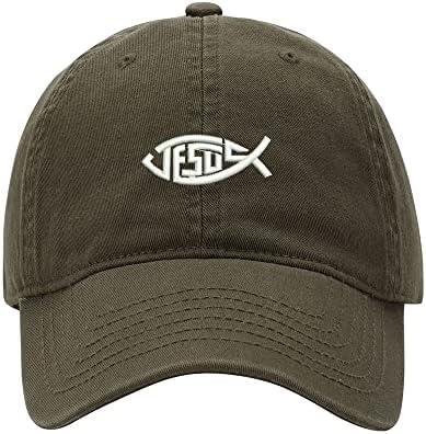 L8502-LXYB beyzbol şapkası Erkekler İsa Hıristiyan Balık İşlemeli Yıkanmış Pamuk Baba Şapka beyzbol şapkası s