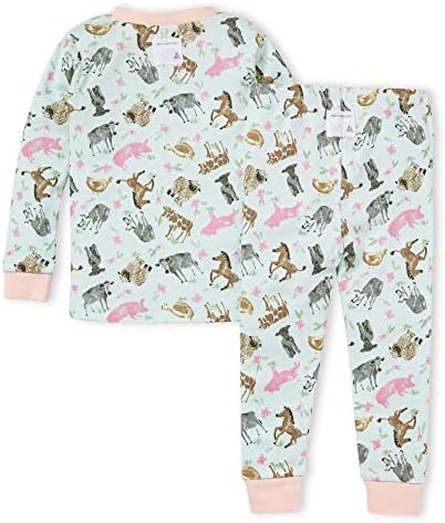 Burt's Bees Baby Kız Bebek Pijamaları, Tişört ve Pantolon 2'li Pijama Takımı, %100 Organik Pamuk