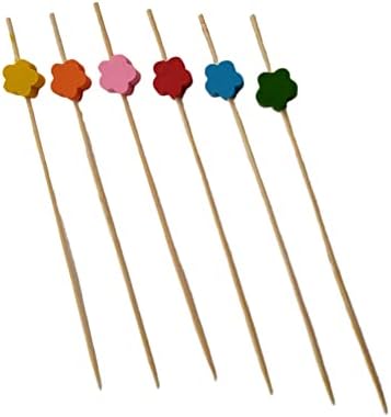 100 Paket Tek Kullanımlık Bambu Çubuklar, Meze için 4.7 Uzun Ahşap El Yapımı Meyve Kürdanları, Sevgililer Günü Düğün