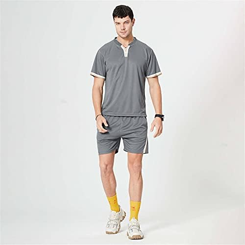 Yaz Erkek Gömlek Spor Açık Artı İki Parçalı Set Boyutu Yaz Spor Koşu Eğlence erkek Erkek Takım Elbise ve Takım Elbise