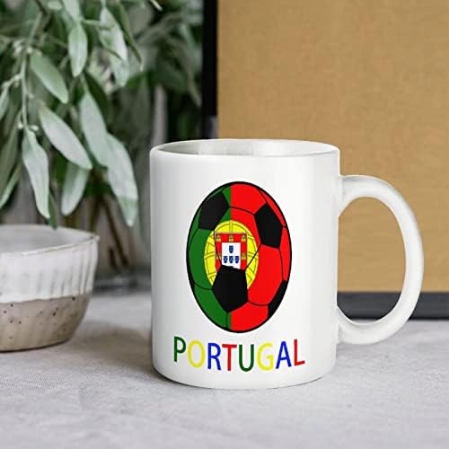 Portekiz Futbol Baskı Kupa kahve bardağı Seramik çay bardağı Komik Hediye Ofis Ev için Kadın Erkek 11 Oz