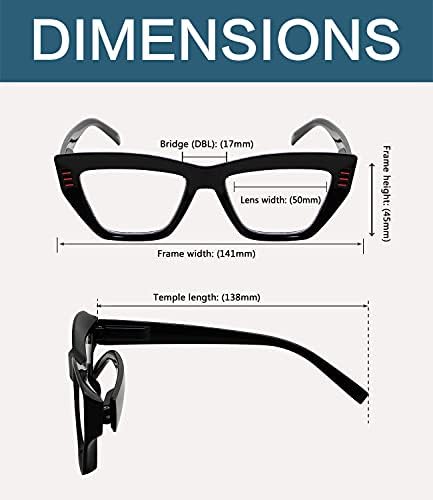 BLUELESS 4 Çift Gözlük kadın Şık Cateye Okuyucular