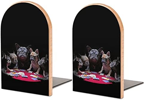 Kitap Biter Komik Fransız Bulldog Kitap Ayracı Raflar Kitap Tutmak için Ağır Kaymaz kitap tıpaları Ahşap Dekoratif