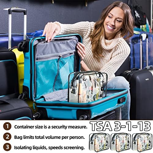 20 Adet Temizle Kozmetik Makyaj Çantaları fermuarlı makyaj çantası Şeffaf Seyahat Çantası Havaalanı Havayolu Şeffaf