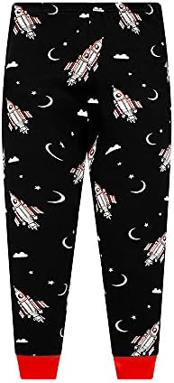 Küçük Çocuk Uzay Pijama Takımı %100 % Pamuk Dinozor Pijama Uzun Kollu Pjs 3-7 T