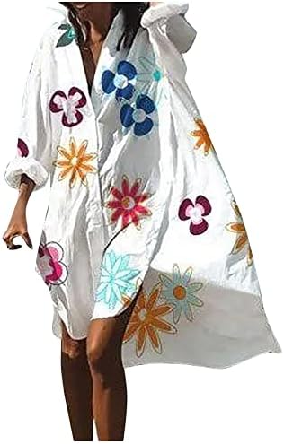 EOPUİNG Plaj Kapak Ups Kadınlar Annelik Mayo Mayo Düğme Aşağı Tatil Elbiseler Artı Boyutu Sundress Cruise Giyim 2023
