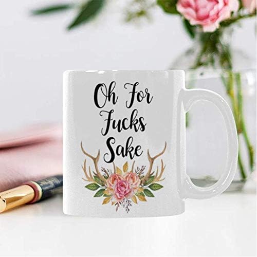 Komik 11 Oz Beyaz Seramik Kahve Kupaları veya çay fincanları - Oh Fucks Aşkına Kahve Fincanı Veya Ofis çay fincanları