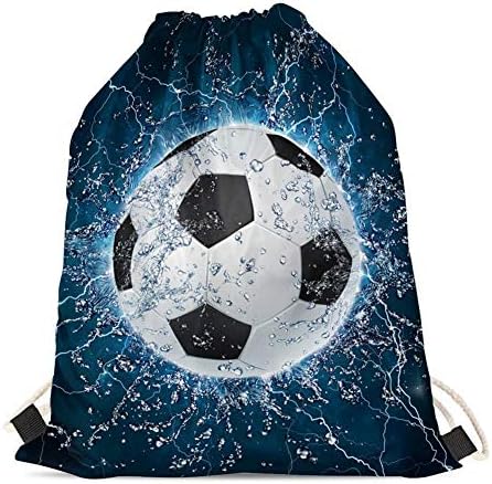 INSTANTARTS Su Futbol Topu Dize Sırt Çantası Mavi İpli Spor Gymsack Çocuk Spor Çantası