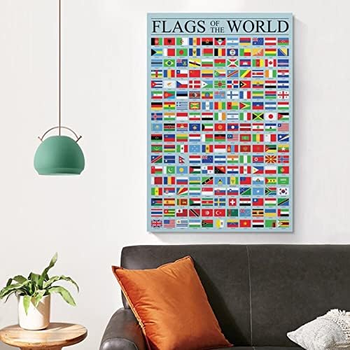 Dünya Bayrağı Sınıf Referans Haritası Ülke Eğitim Öğretmen Öğrenme Ev Okul Ekran Tipografik Poster Tuval Boyama Posterler