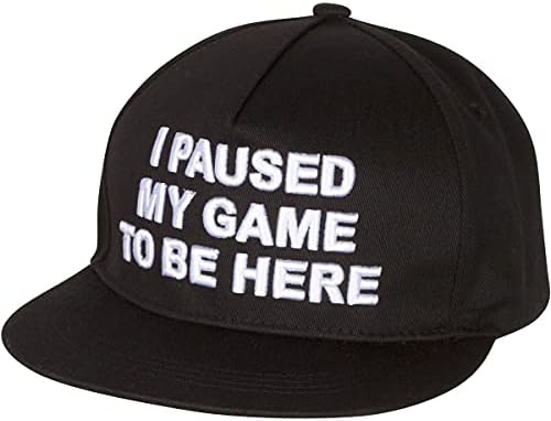 Rakun Markası Oyunumu Burada Olmak için Duraklattım Oyuncular ve Video Oyunu Flamalar için Oyun Snapback Şapka Siyah