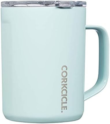 Corkcicle 25 oz Kantin ve 16 oz Kahve Kupa Drinkware Paketi - Üçlü Yalıtımlı Paslanmaz Çelik, Toz Mavisi