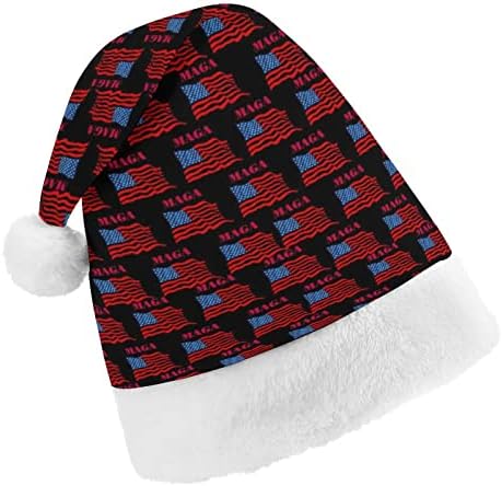 Amerikan Bayrağı MAGA Noel Şapka Yumuşak Peluş Santa kap Komik Bere Noel Yeni Yıl Şenlikli Parti için
