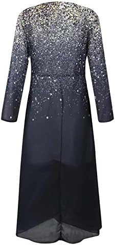 NOKMOPO Kadın Kazak Elbise Moda V Yaka gece elbisesi Şifon Düzensiz Elbise Parti Maxi Elbise