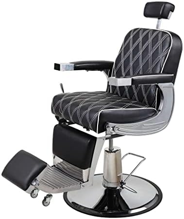 LLLY Uzanmış berber koltuğu Hidrolik salon sandalyesi Ayarlanabilir Kafalık ve Ağır Hizmet Tipi Saç Kesme için