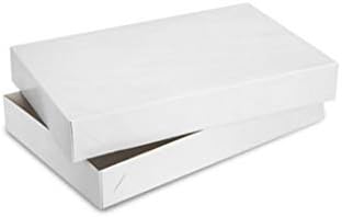 MagicWater Kaynağı Beyaz Parlak Karton Giyim Dekoratif Hediye Kutuları Kapaklı Giyim ve Hediyeler için, 10x7x1.5 (10