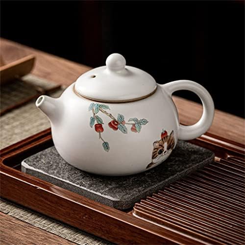 Kalın 250ml tek pot seramik demlik el filtresi ile porselen çay öğleden sonra çay seti potu (Renk : A, Boyut: 250ml)