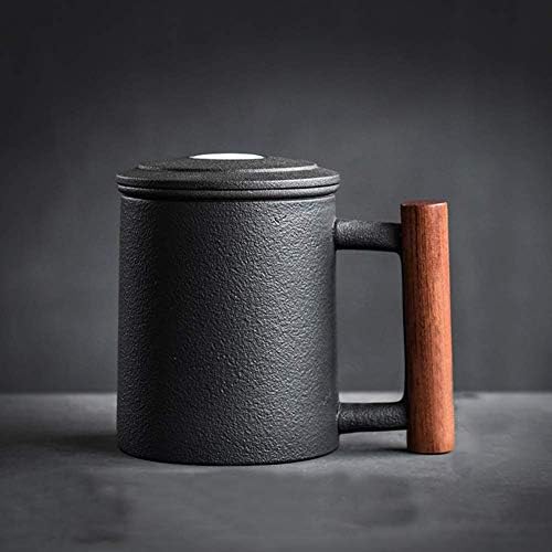 LİANXİAO-çay takımları Demlik, Çay-filtreli ve Kapaklı kupa, çay süzgeçli fincan Demlik Ofis için Home410Ml Siyah