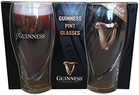 Guinness 20oz Bira Bardakları İkiz Paket / Sertifikalı Resmi Ürünler / Bira Severler için ideal hediye