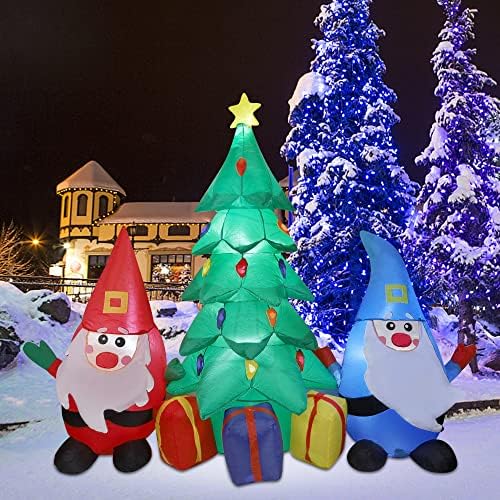 DR. DUDU Cüceler ile 8 FT Uzun Şişme Noel Ağacı, noel Ağacı havaya uçurmak yap-LED ışıkları ile Açık Süslemeleri,