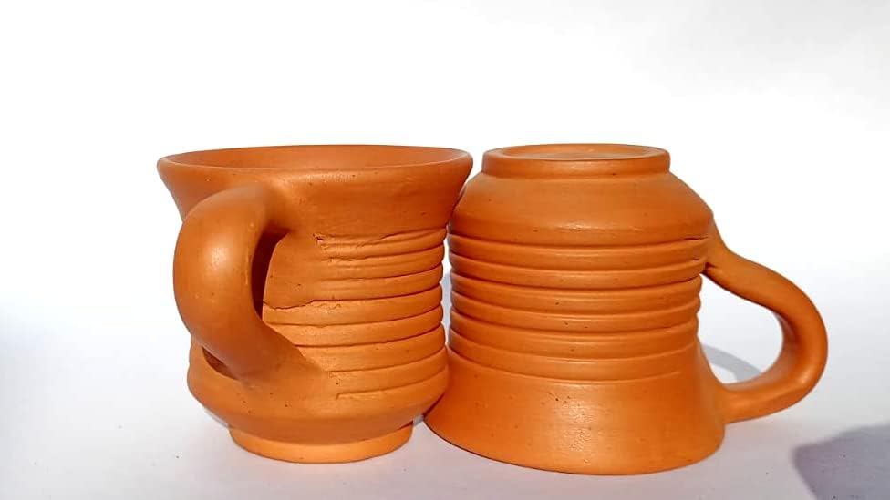 El yapımı Organik Kil bardak Tamamen doğal ultra ince kil Mitti bardak geleneksel Hint Çömlekçiler (çay fincanları