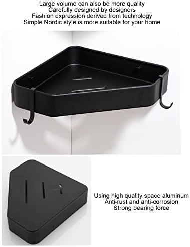 Köşe duş rafı, Drenaj Hızlı Alüminyum Alaşımlı Siyah Paslanmaz Çelik Banyo duş rafı Tuvalet Mutfak Yurt için
