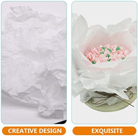 Sewroro Pirinç Kağıdı Pirinç Kağıdı Beyaz Kağıt Mendil Hediye Paketleme için 200 Yaprak Kağıt Mendil Çiçek Buketi
