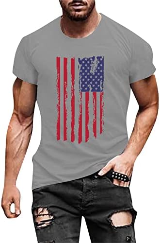 BEUU 4th Temmuz Erkek Asker Kısa Kollu T-Shirt Retro Amerikan Bayrağı Tshirt Yaz Vatansever Kas Slim Fit Tee Tops