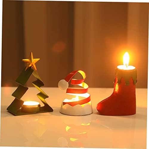 Yardwe 1 Takım kokulu Mum tabanı Doğuş dekor masa Üstü Santa süs Noel partisi dekoru Noel çay ışık tutucular Noel