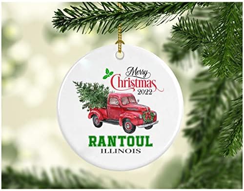 Noel Dekorasyon Ağacı Mutlu Noeller 2022 Rantoul Illinois Süsleme Komik Hediye Bir Aile olarak Noel Tatili Yeni Evimizde