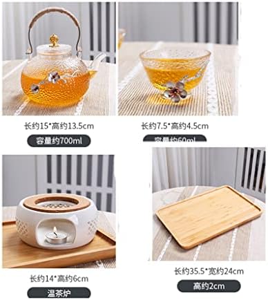 YXBDN japon tarzı bitkisel çay seti filtre ile sağlık çiçek demlik mum ısıtma çay ocağı restoran meyve demlik (Renk: