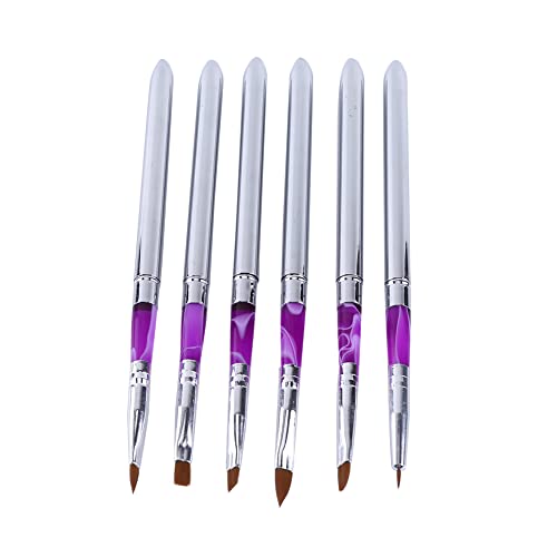 Boyama fırça uçlu kalem 6 adet / takım Tırnak fırça uçlu kalem Naylon Saç Manikür Akrilik UV Oluşturucu 3D Astar Detaylandırma