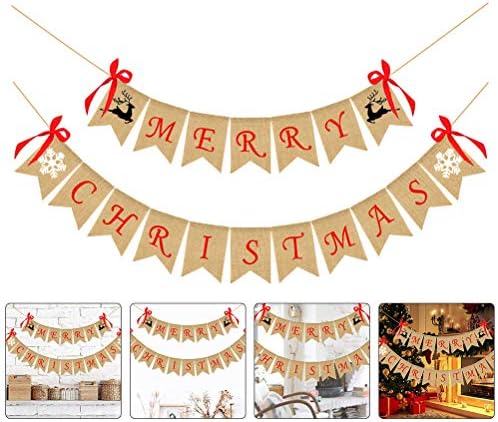 Amosfun 1 Takım Noel Balık Kuyruğu Bayrağı Dekorasyon Yay Merry Christmas Burgee (Haki) Noel Malzemeleri