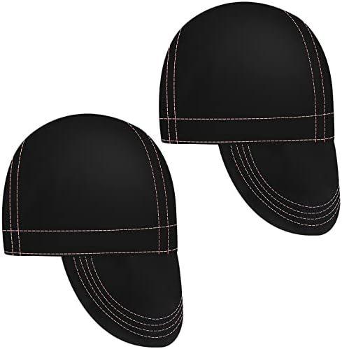 2 Adet Kaynak Kap Aleve Dayanıklı Pamuk Kaynak Şapka Örgü İç Astar Kaynakçılar için Kapaklar Siyah Elastik Düşük Taç