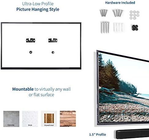VİVO Sabit TV askısı kadar 70 inç Düz Ekranlar, Soundbar Duvara Monte Resim Asılı Tarzı, İnce Ultra Düşük Profil,