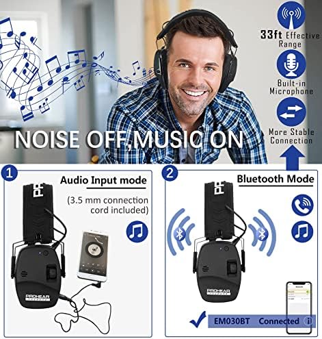 PROHEAR 016 & 030 Pasif ve Elektronik Bluetooth Çekim kulak koruyucu Güvenlik Earmuffs, İnce İşitme Koruyucu Düşük