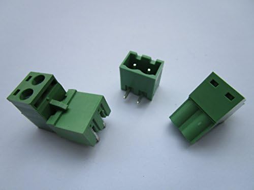 100 Adet Pitch 5.08 mm Yakın Açı 2 Yollu / pin Vidalı Terminal Bloğu Konnektörü w / Açı pin Yeşil Renk Takılabilir